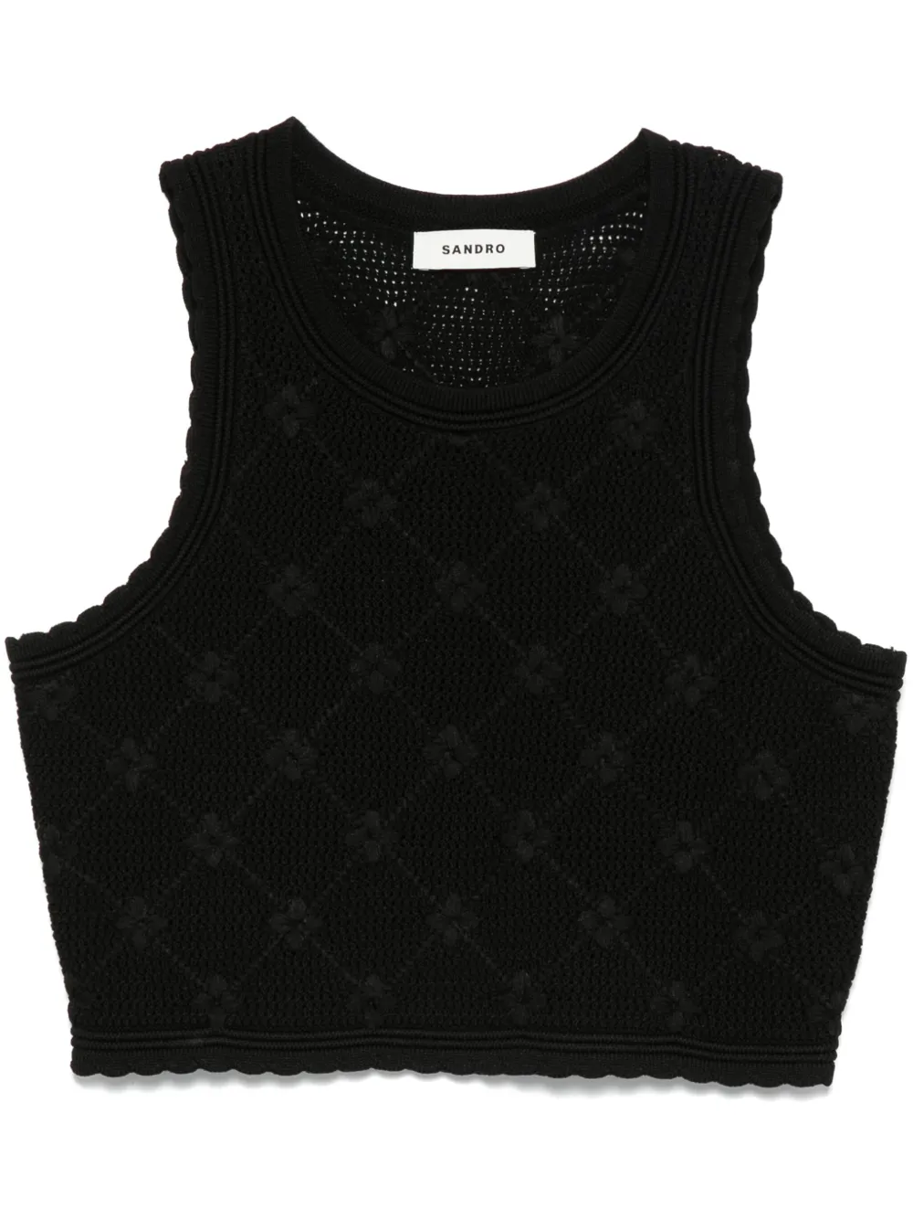 SANDRO floral-embroidered top | Black | Image 1