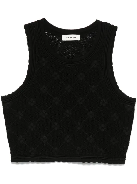 SANDRO floral-embroidered top