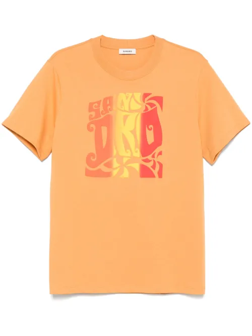 SANDRO t-shirt à patch logo - Bleu - SANDRO - Modalova