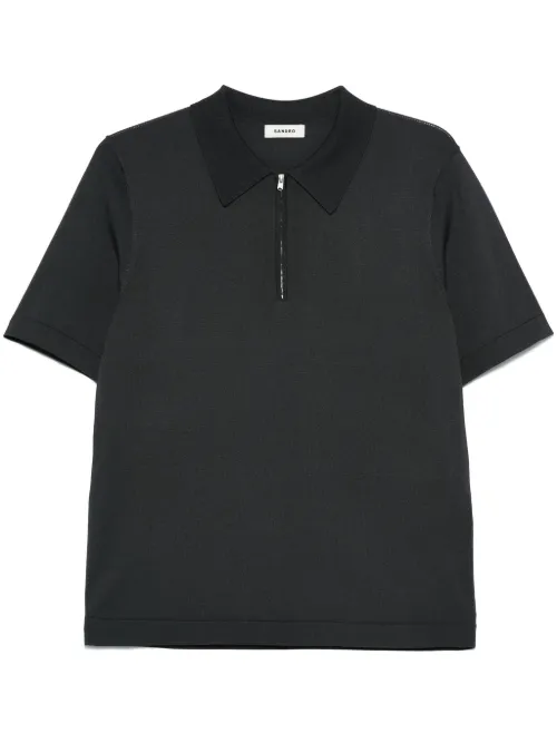 SANDRO polo en maille fine - Gris - SANDRO - Modalova