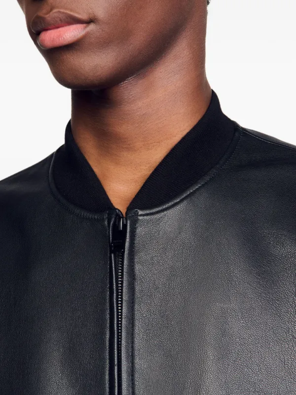 SANDRO レザージャケット | ブラック | FARFETCH JP