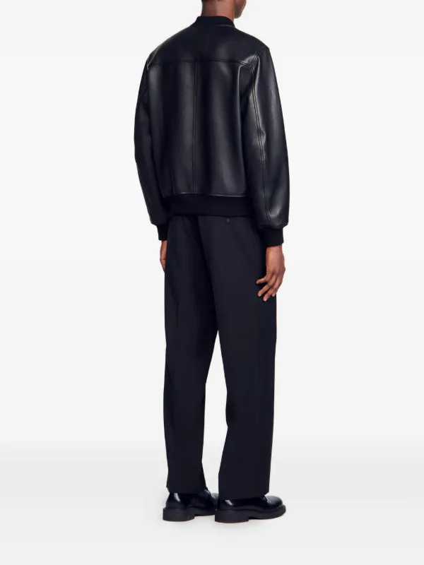 SANDRO レザージャケット | ブラック | FARFETCH JP
