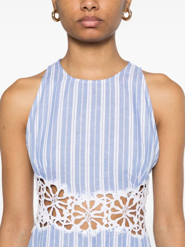 SANDRO Striped Maxi Dress Blue FARFETCH BH