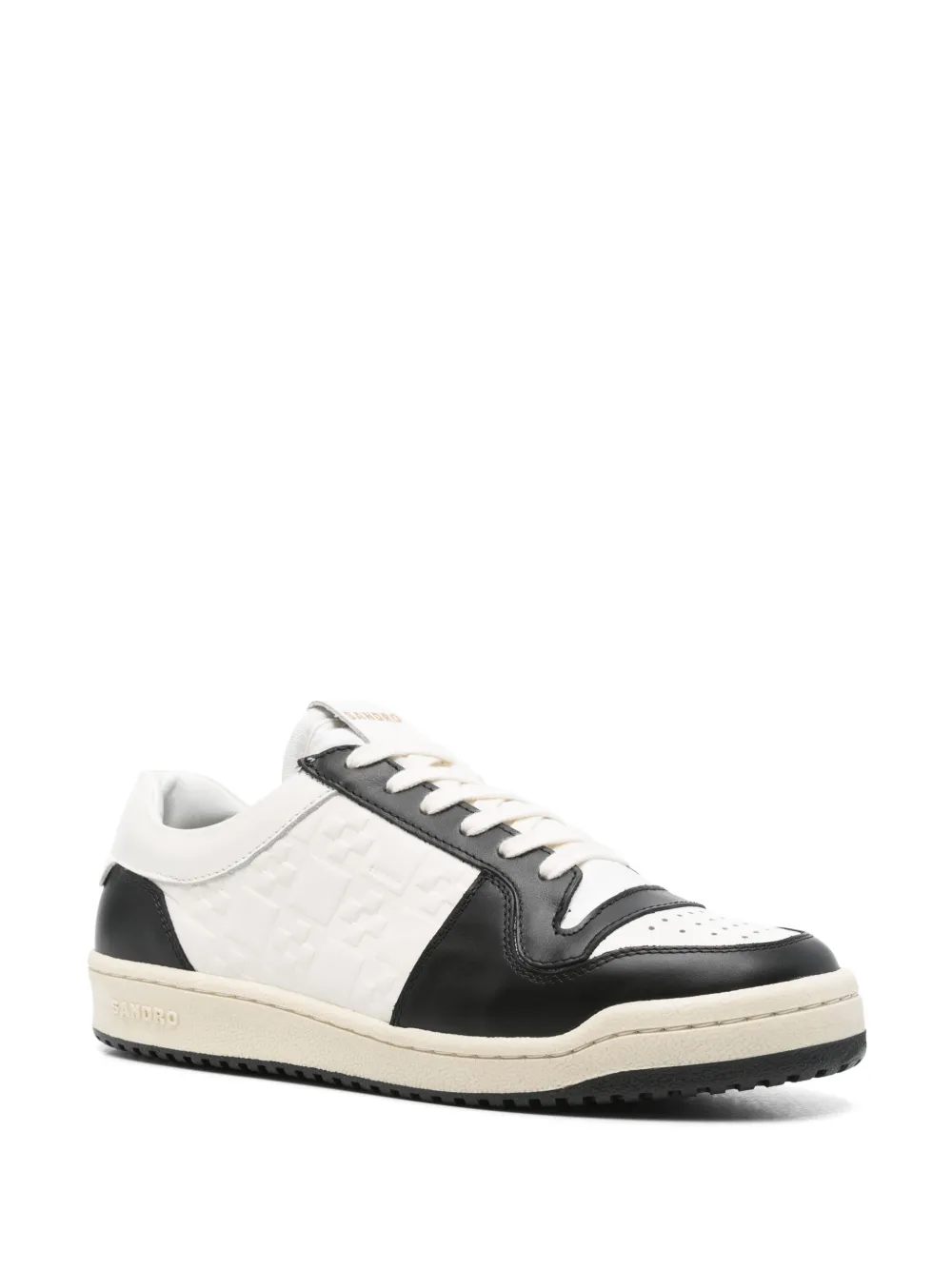 SANDRO Low-top leren sneakers - Wit