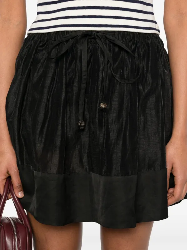 【海外限定】Sandroスカート☆Flared Woven Mini Skirt SANDRO Flared Mini Skirt | Black | FARFETCH