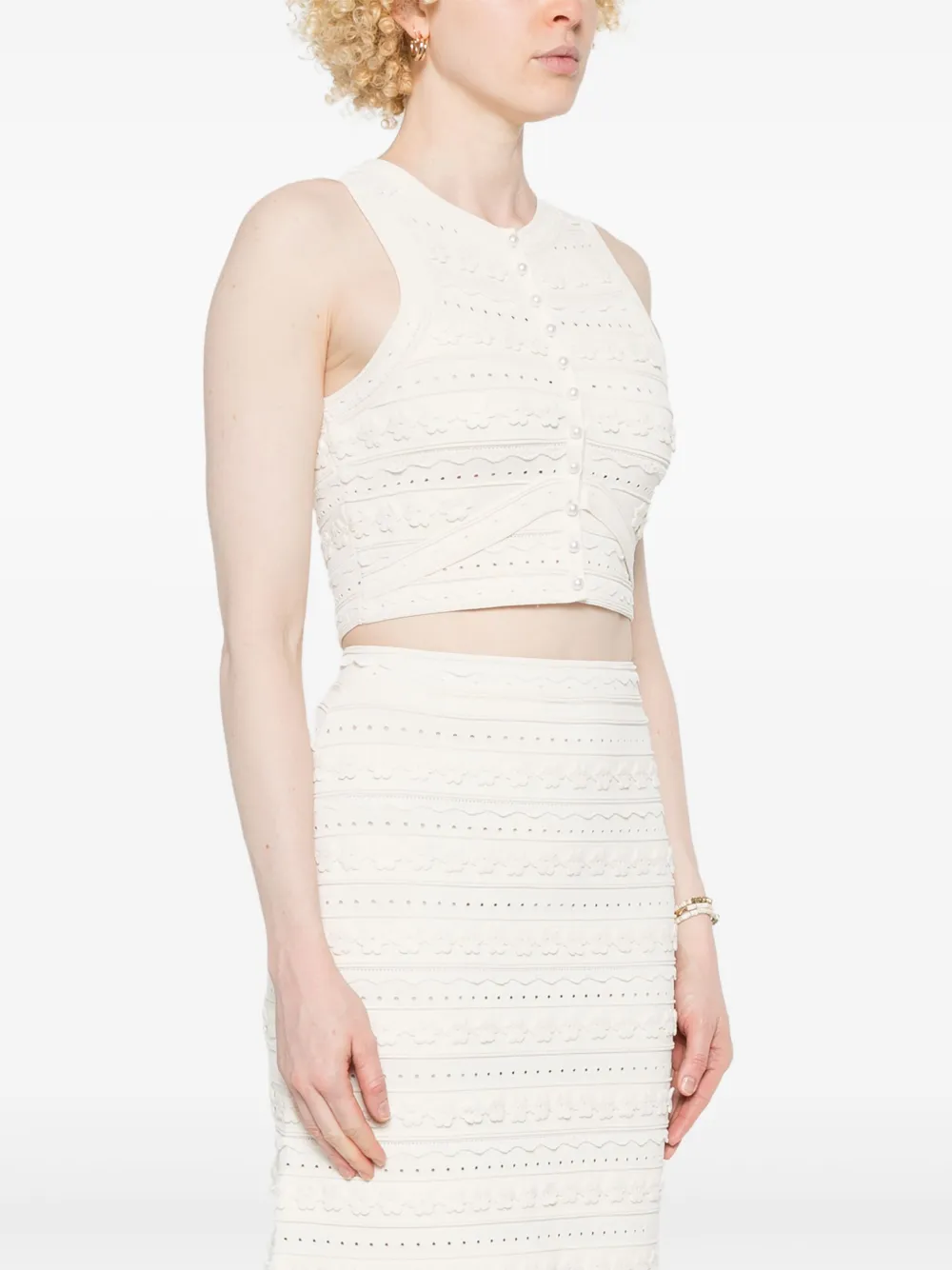 SANDRO Gehaakte top Beige