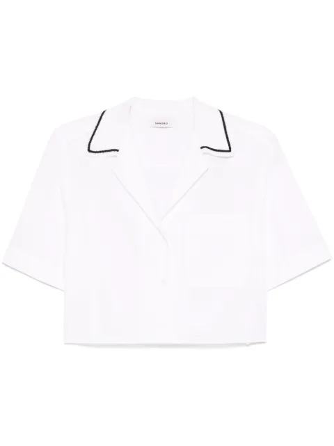 SANDRO knitted-collar shirt