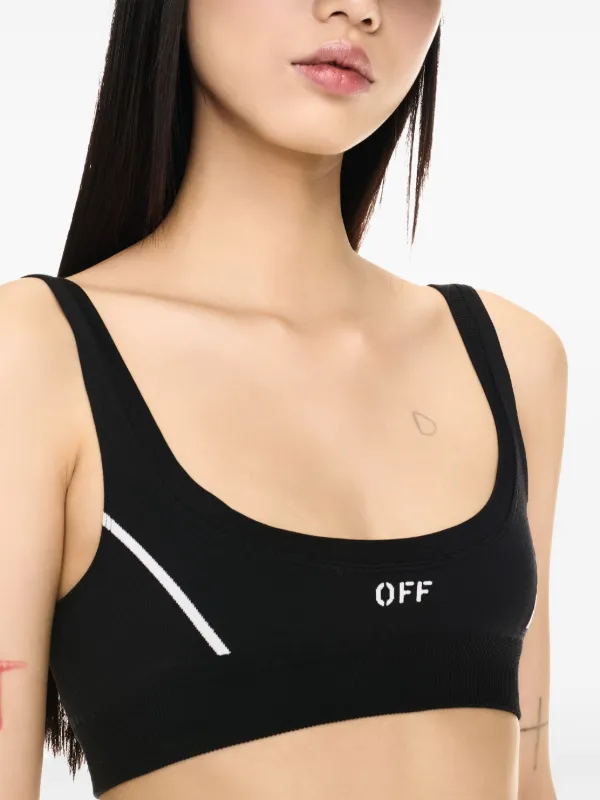 【関税&送料込】Off-White Sport Bra Off-White Off Stamp Sports Bra | Black | FARFETCH