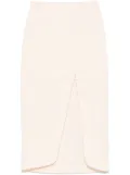 SANDRO slub-texture midi skirt - Neutrals