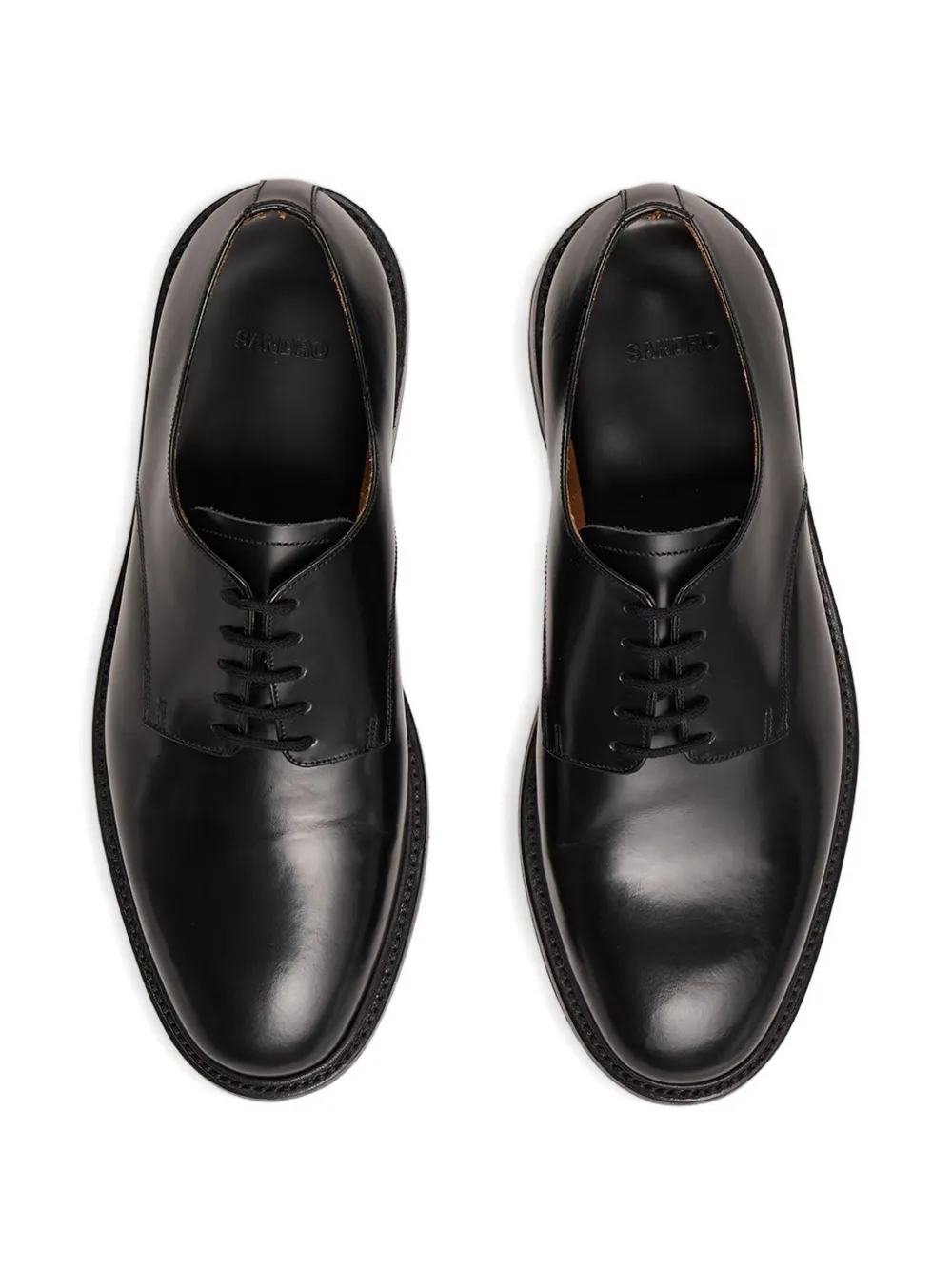 SANDRO leather derby shoes Black