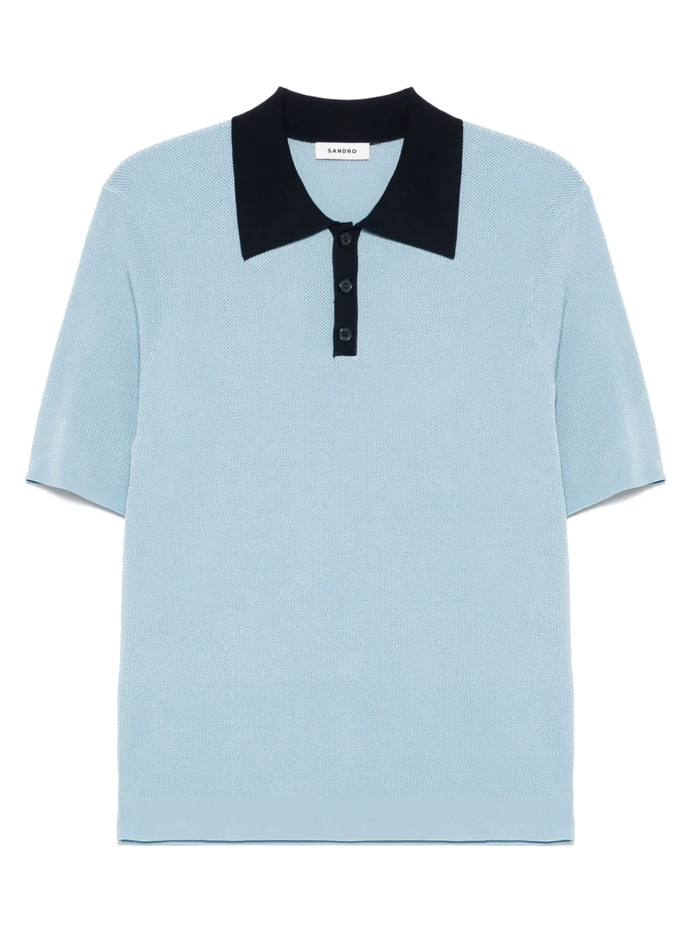SANDRO polo à design bicolore | bleu | Image 1