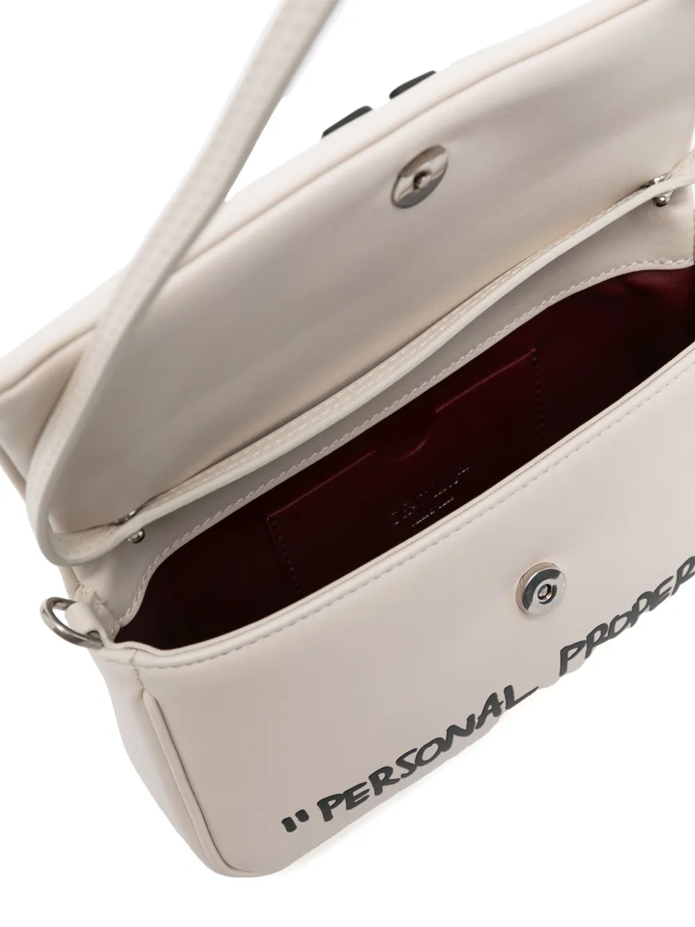 Off-White Jitney 0.7 Quote clutch Beige