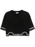 SANDRO crystal-embellished T-shirt - Black