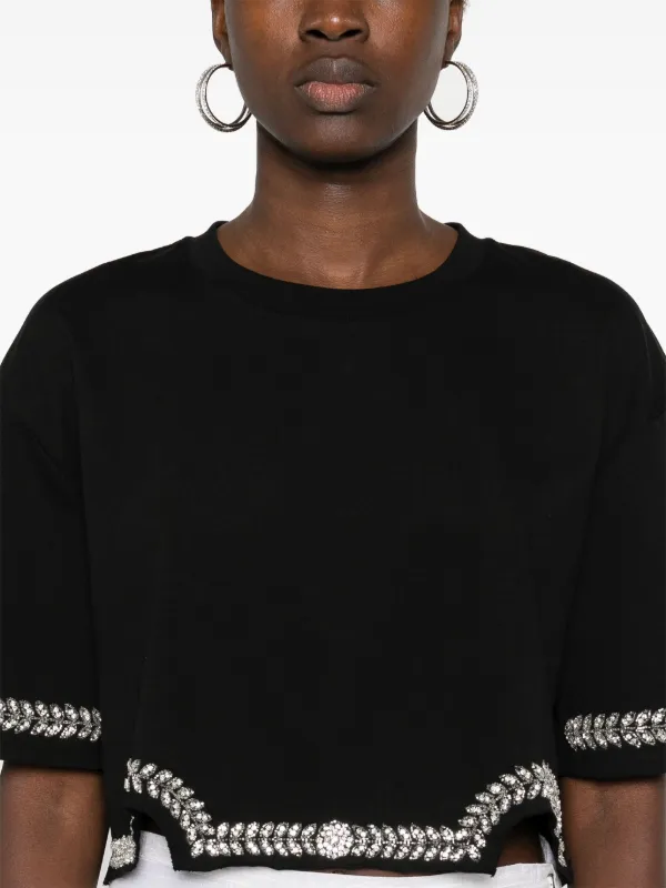 Tシャツ・カットソー Crystal Embellished T-shirt SANDRO crystal-embellished T-shirt | Black | FARFETCH