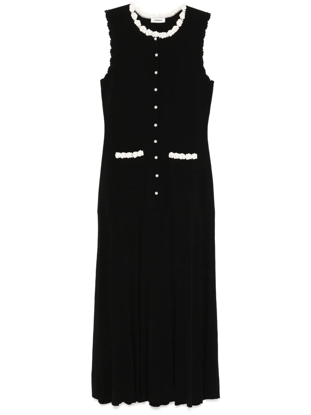 corchet-trim maxi dress