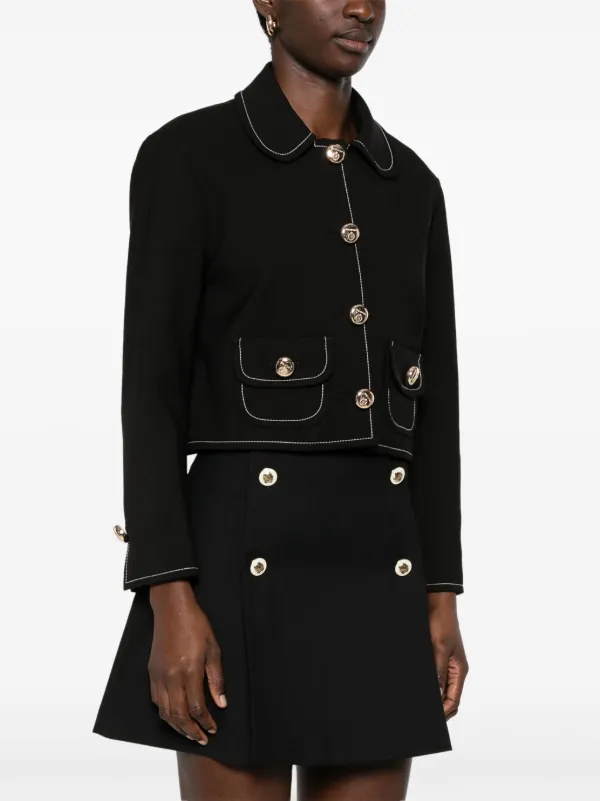 SANDRO contrast-stitching Jacket | Black | FARFETCH SANDRO contrast-stitching Jacket | Black | FARFETCH