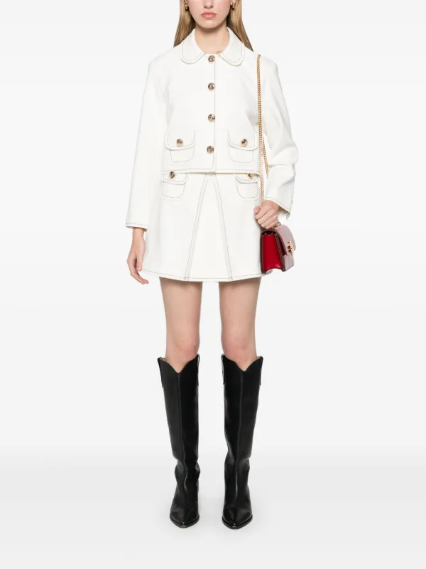 ホワイト クロップドジャケット SANDRO SANDRO クロップド ジャケット | ホワイト | FARFETCH JP