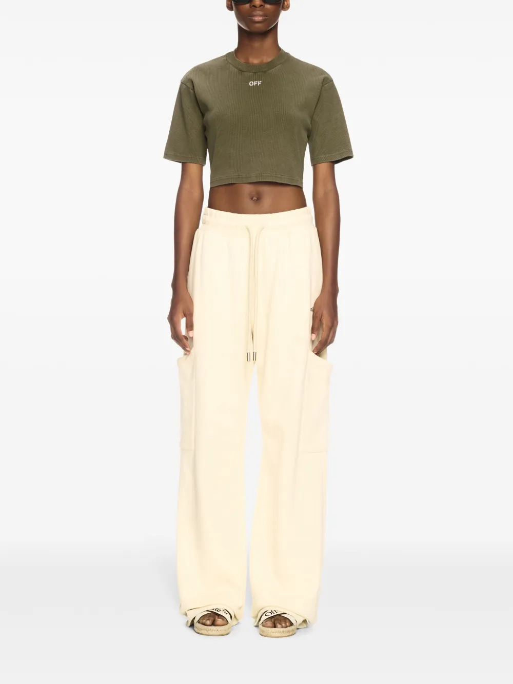 Off-White تيشيرت بحياكة مضلعة وتطريز شعار الماركة | تيشيرتات وجيرسي | Image 2
