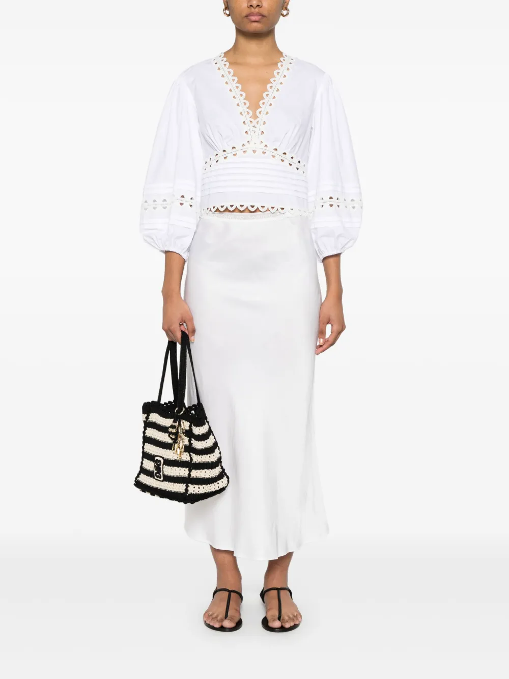 SANDRO Top met uitgesneden detail - Wit