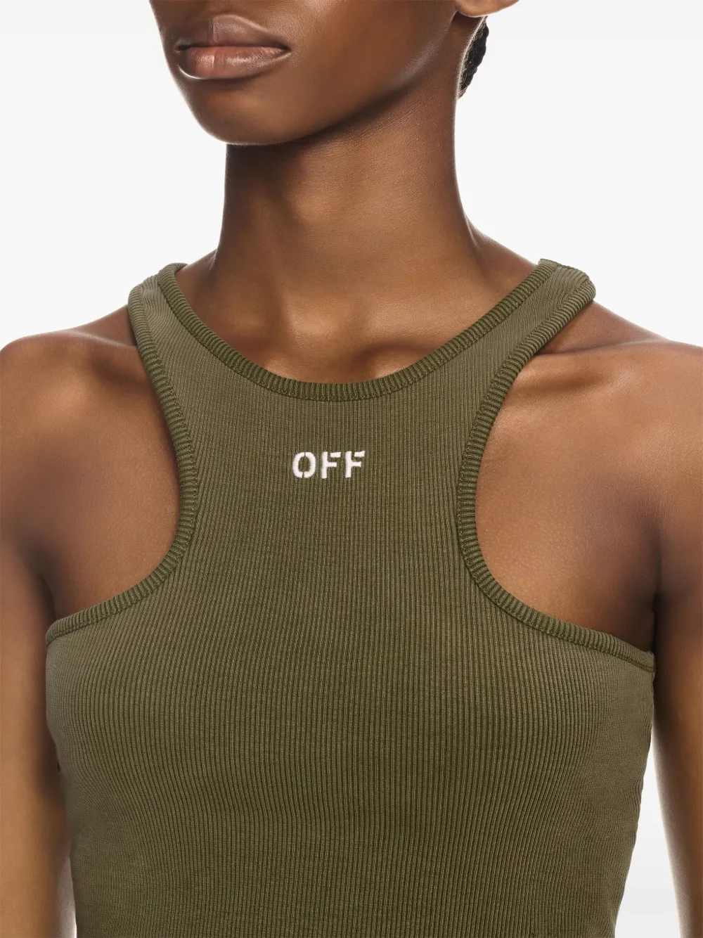 Off-White Tanktop met geborduurd logo Groen