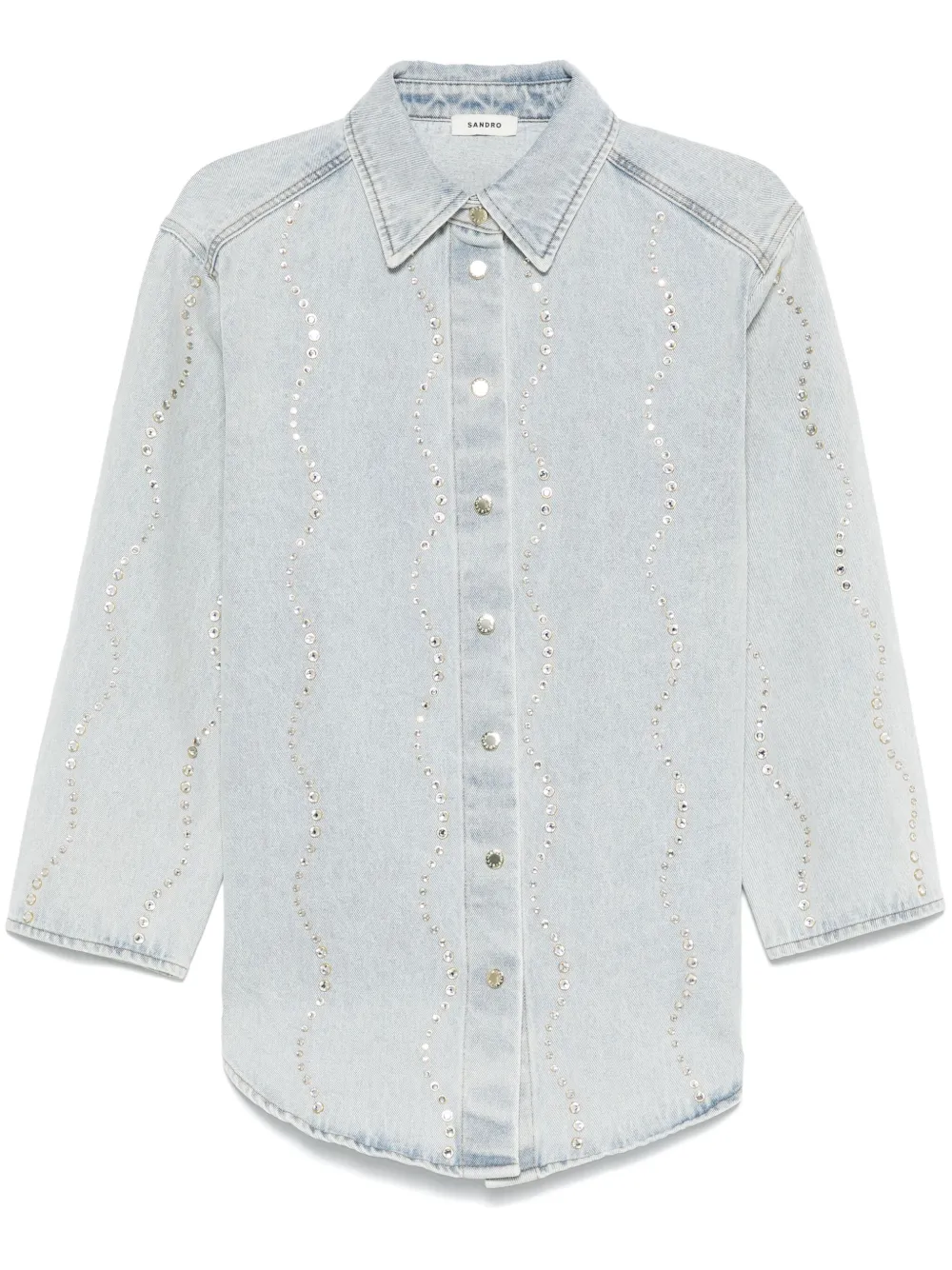 SANDRO Shirt met stras Blauw