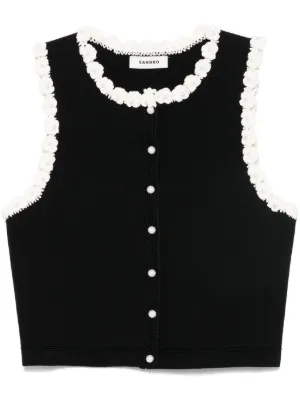 Fringed and beaded knit midi dress white / beige For Women