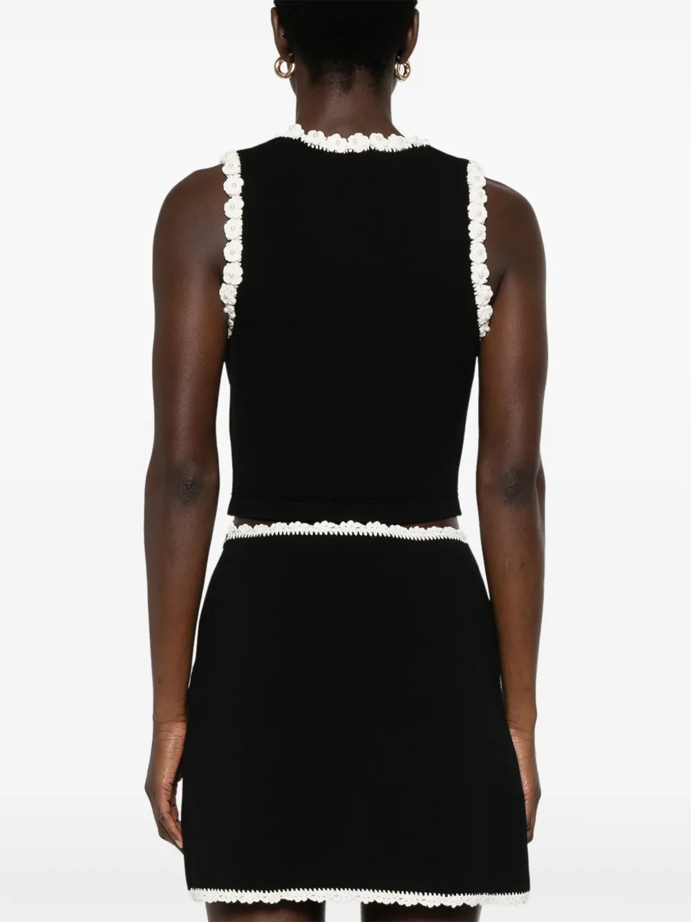 SANDRO Tanktop met bloemenpatch Zwart