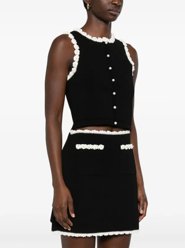 SANDRO floral-appliqué Tank Top | Black | FARFETCH SANDRO floral-appliqué Tank Top | Black | FARFETCH