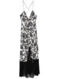 SANDRO floral-print midi dress - Neutrals