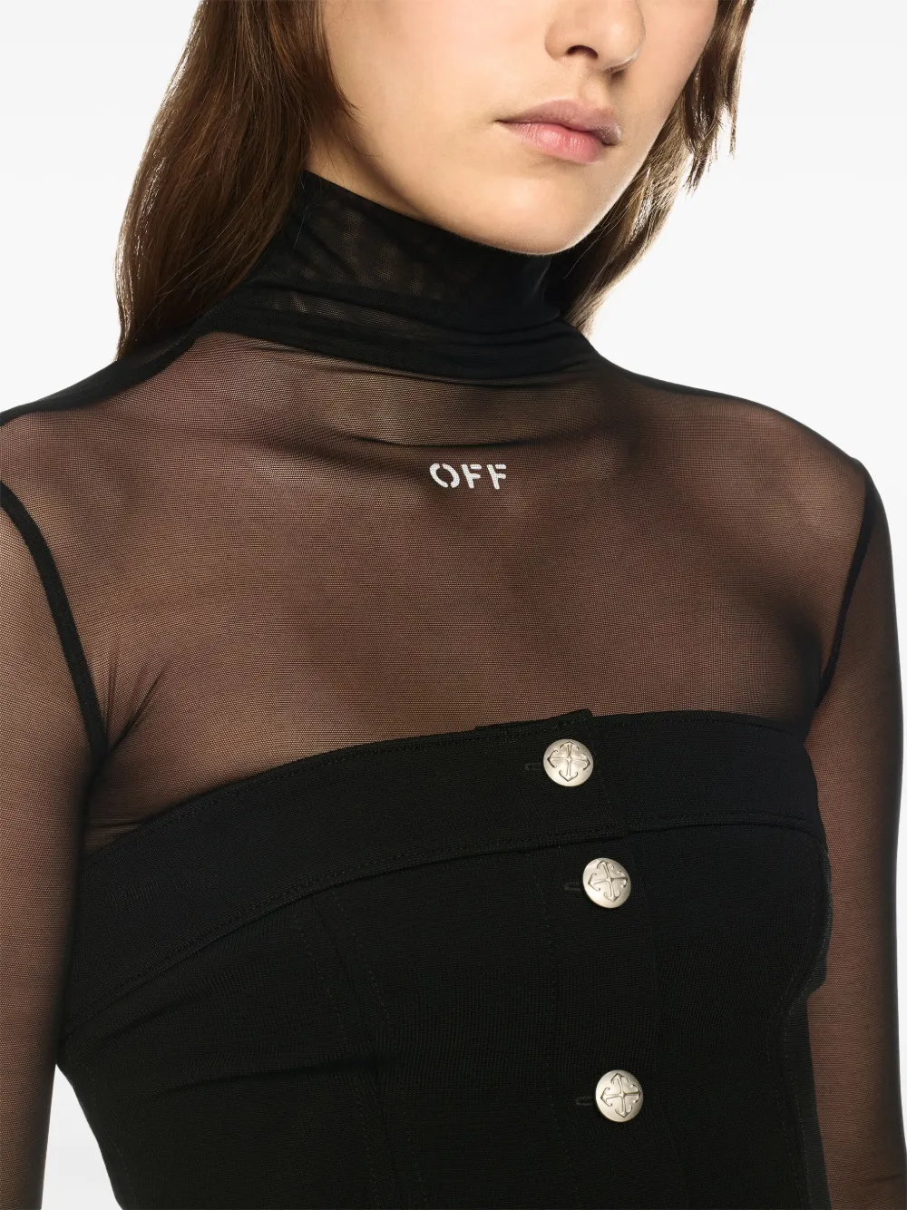 Off-white Corset-style Top In Black