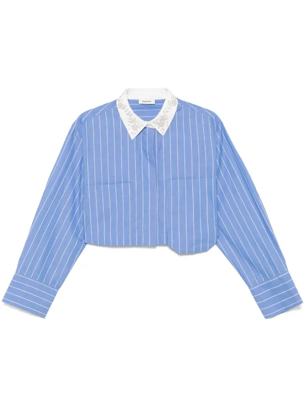 SANDRO Striped Shirt | Blue | FARFETCH