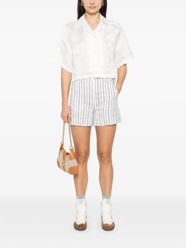 トップス louren flower jacquard cropped shirt flower jacquard cropped shirt – louren store