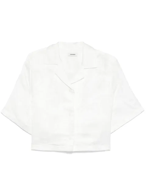 SANDRO chemise crop à fleurs en jacquard