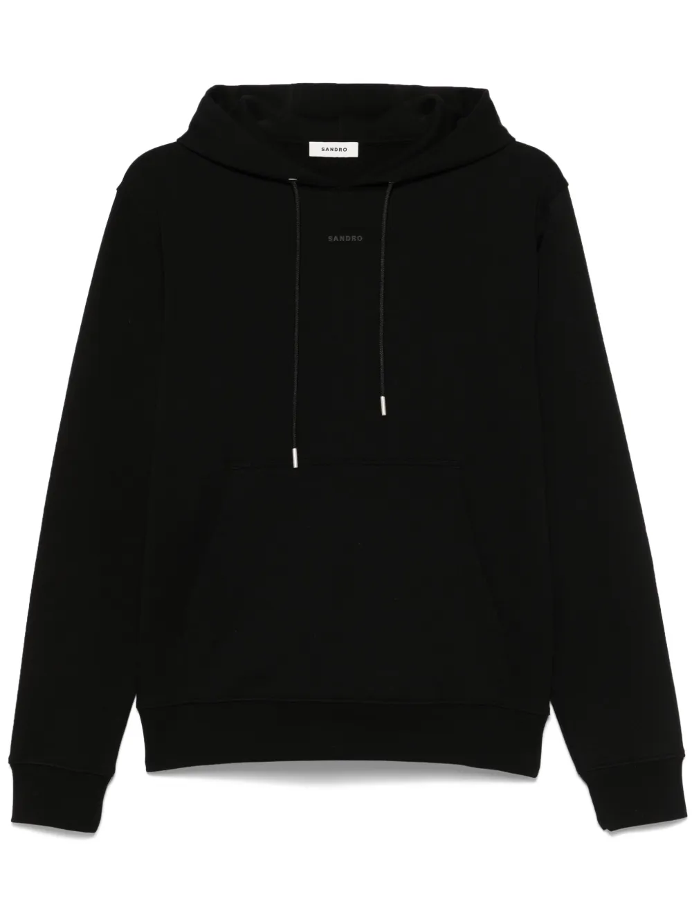 SANDRO rubberised-logo hoodie - Black