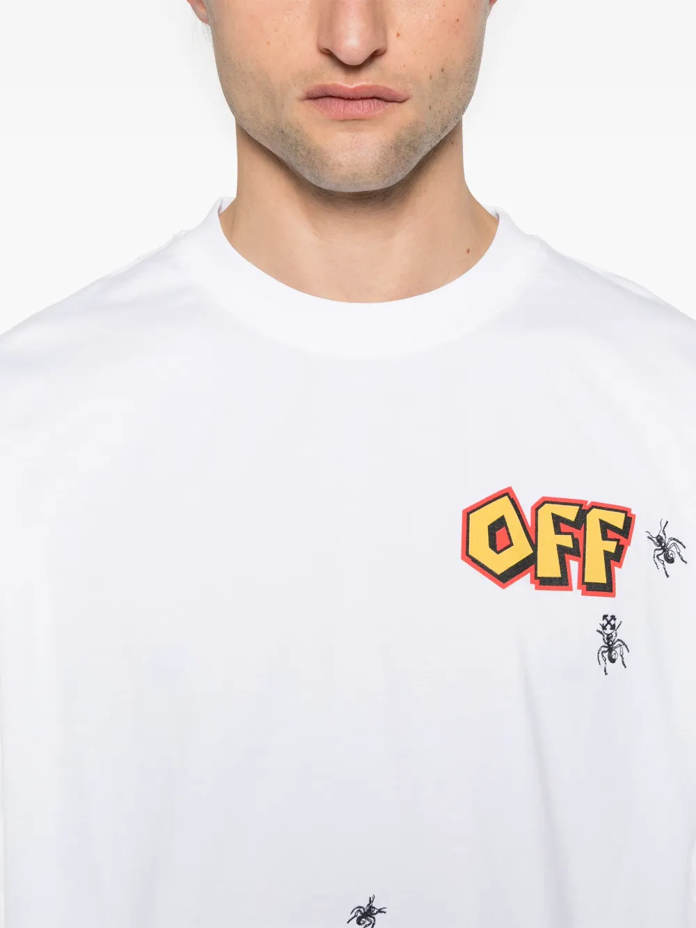 Off-White T-shirt met pijlprint Wit