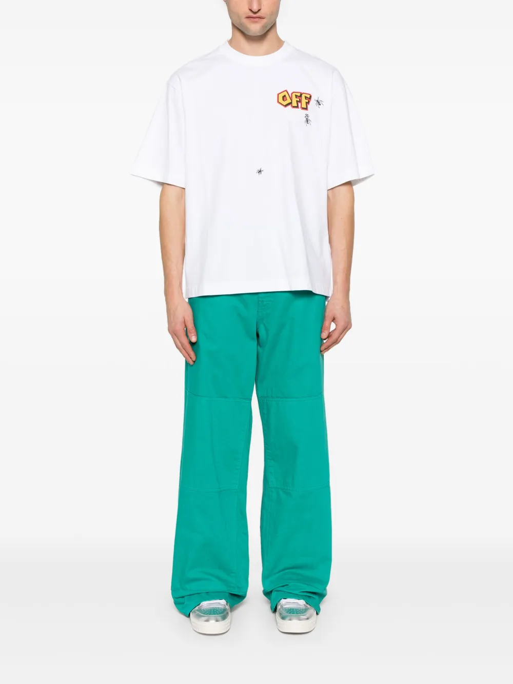 Off-White T-shirt met pijlprint Wit