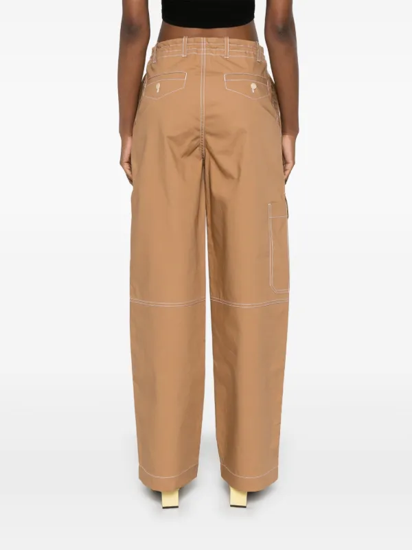 SANDRO Pantalon En Coton à Poches Cargo Tons Neutres FARFETCH FR