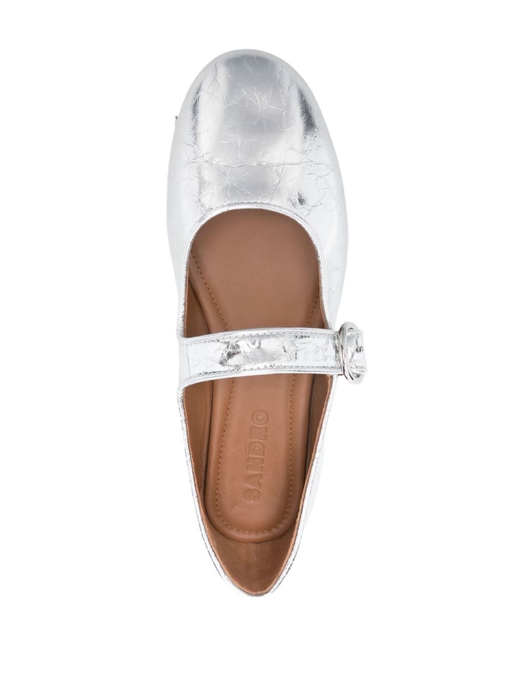 SANDRO Metallic ballerina's Zilver