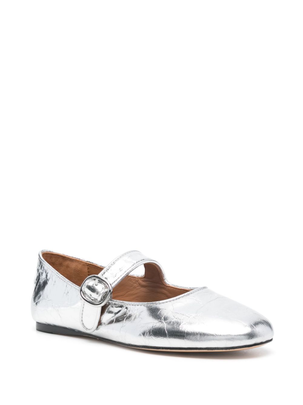 SANDRO Metallic ballerina's Zilver