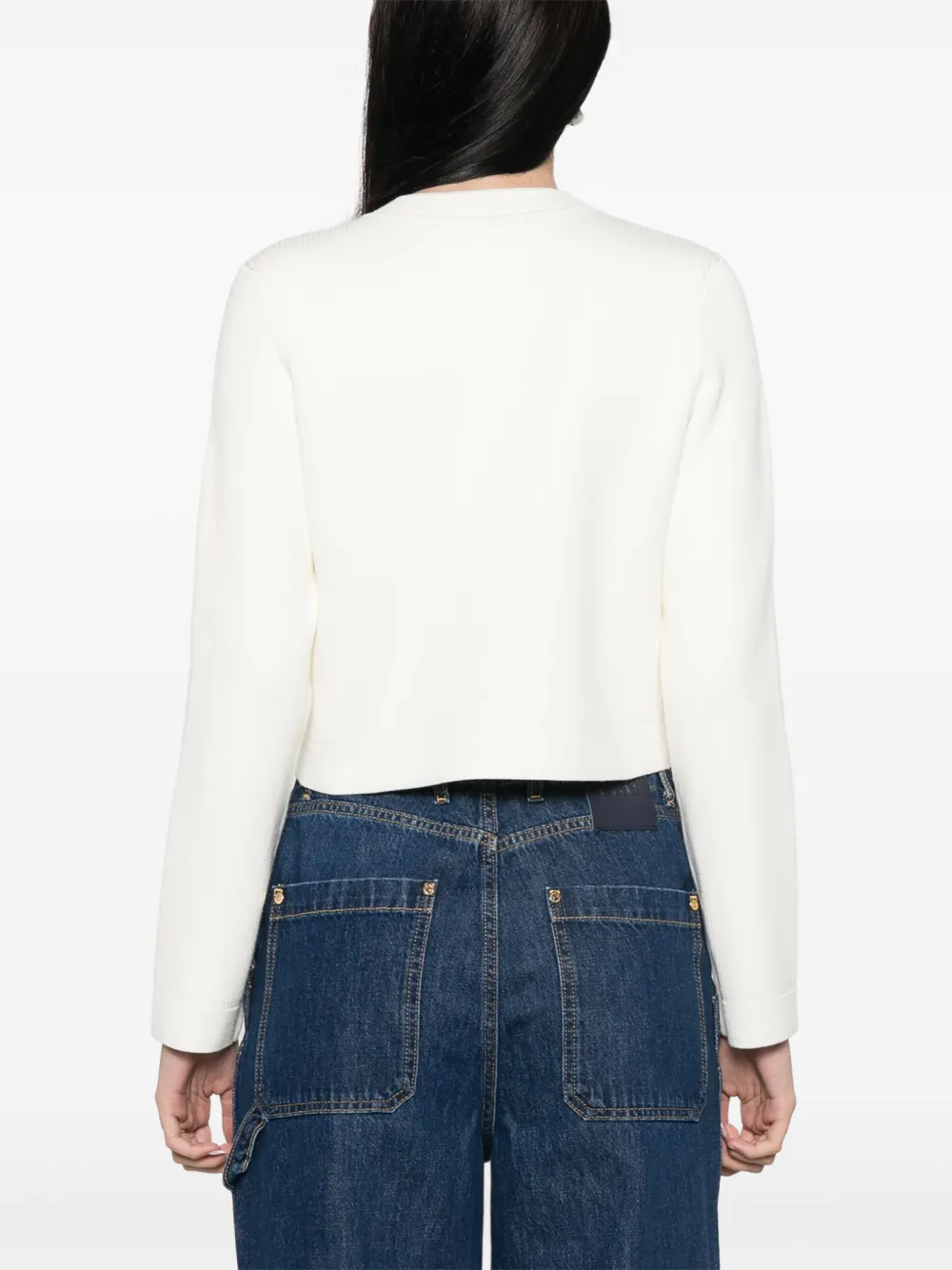 SANDRO Ribgebreid vest Wit