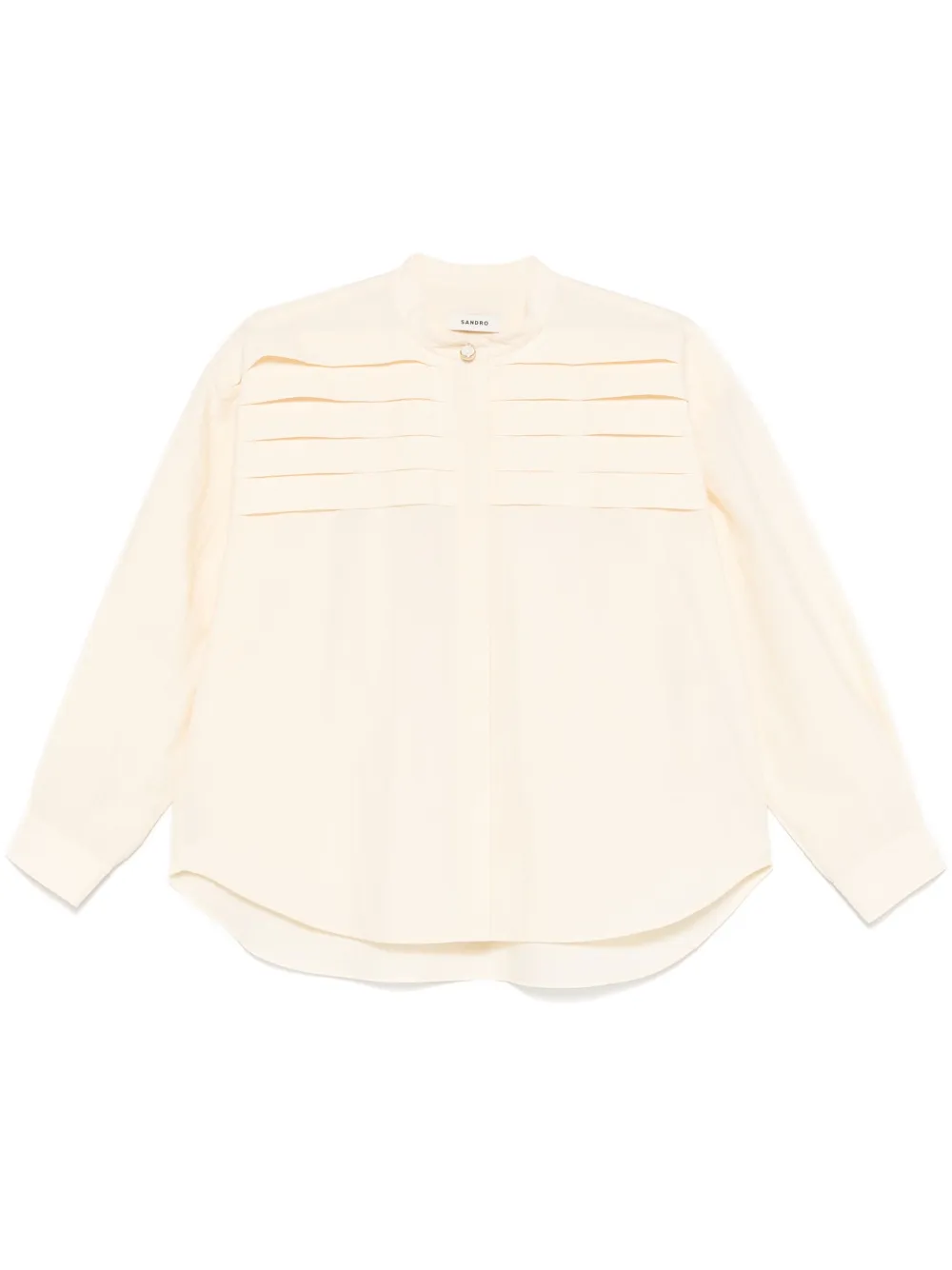 SANDRO Geplooide blouse Beige