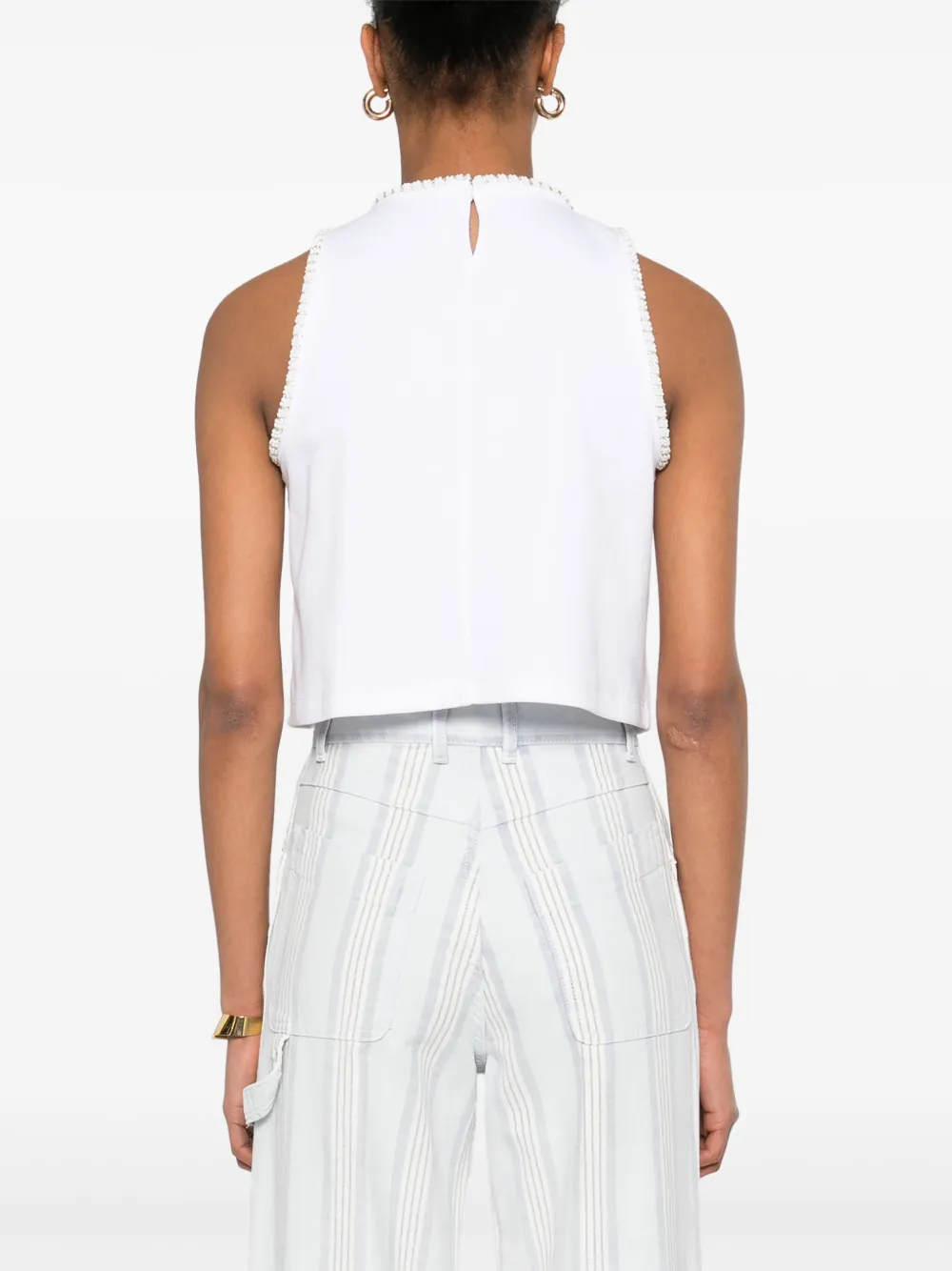 SANDRO bead-embellished Tank Top | White | FARFETCH