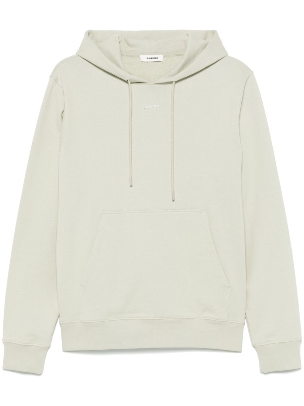 SANDRO rubberised-logo hoodie - Grey