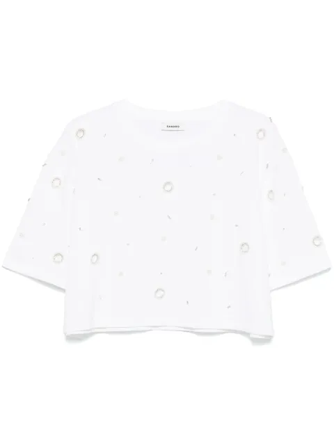 SANDRO playera con detalle de perlas
