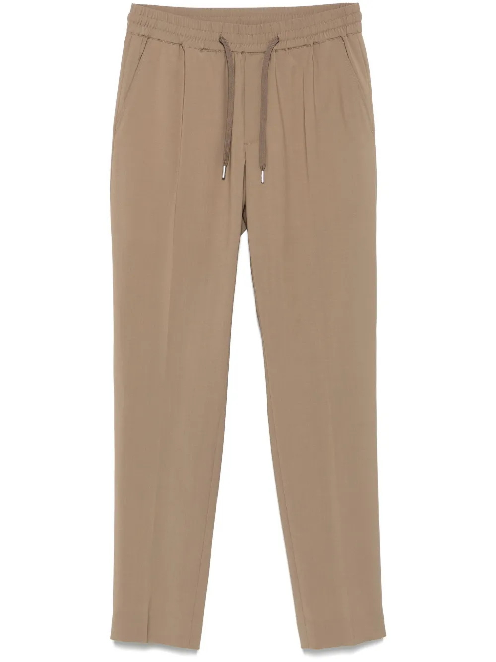 elasticated straight-leg trousers