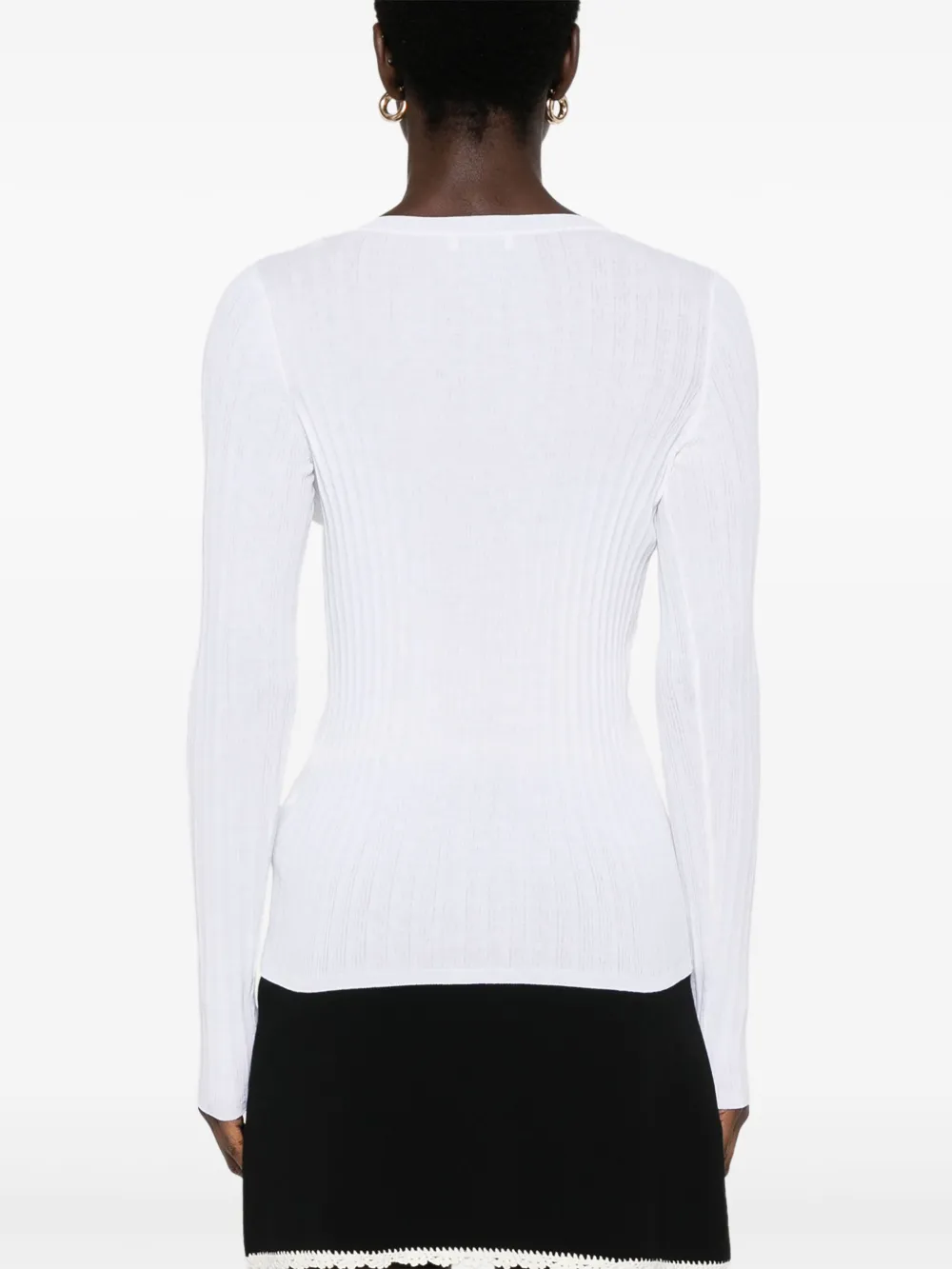 SANDRO Geribbelde top Wit