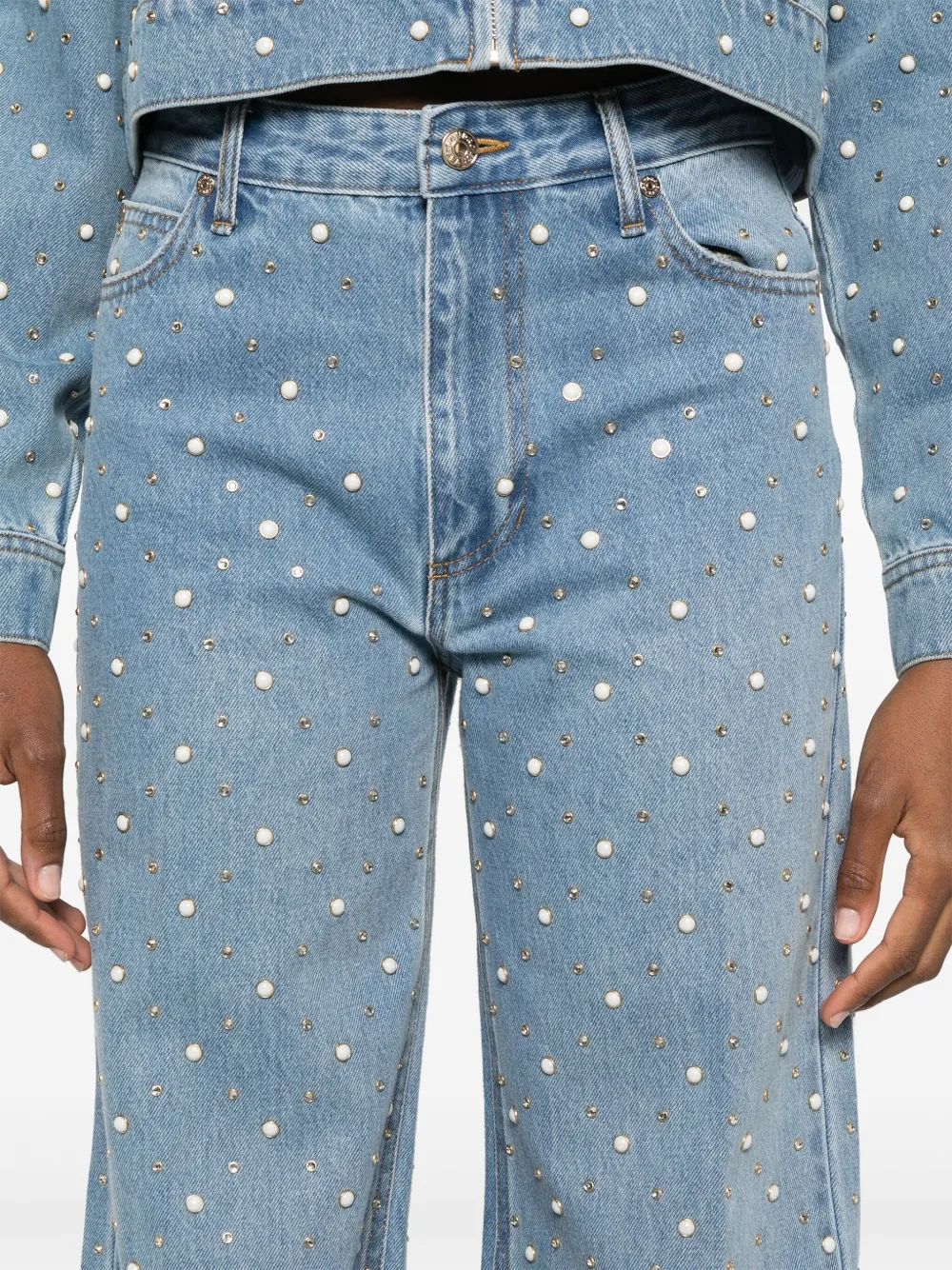 SANDRO Jeans met stras Blauw
