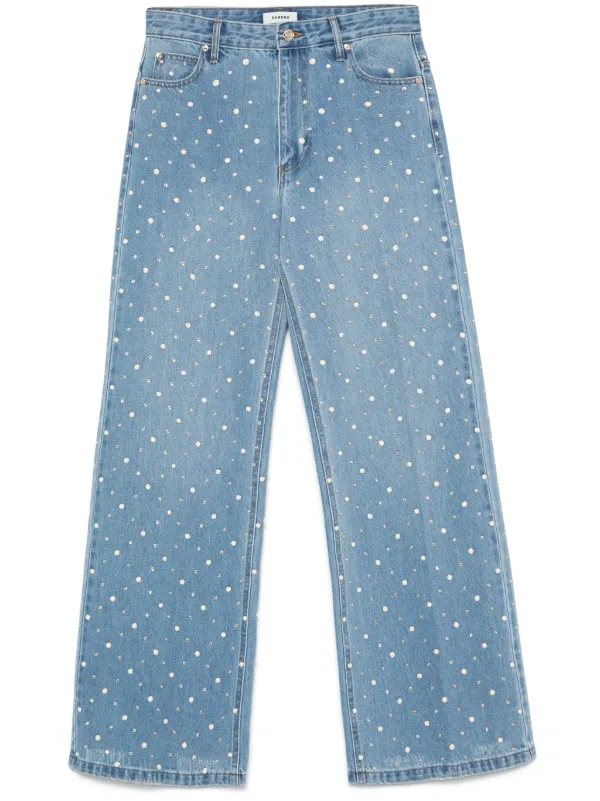 割引価格 Jeans Rhinestoned SANDRO | FARFETCH | Blue パンツ