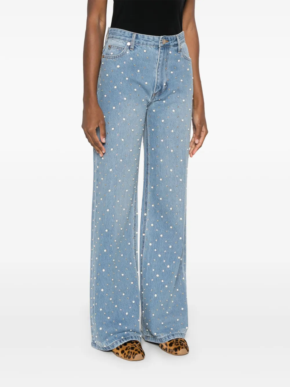 SANDRO Jeans met stras Blauw