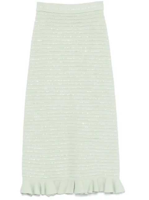 SANDRO crystal-embellished knitted skirt 